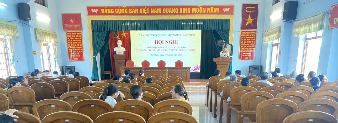 Toàn cảnh Hội nghị tiếp xúc cử tri cụm phường Bạch sam và xã Hưng Long