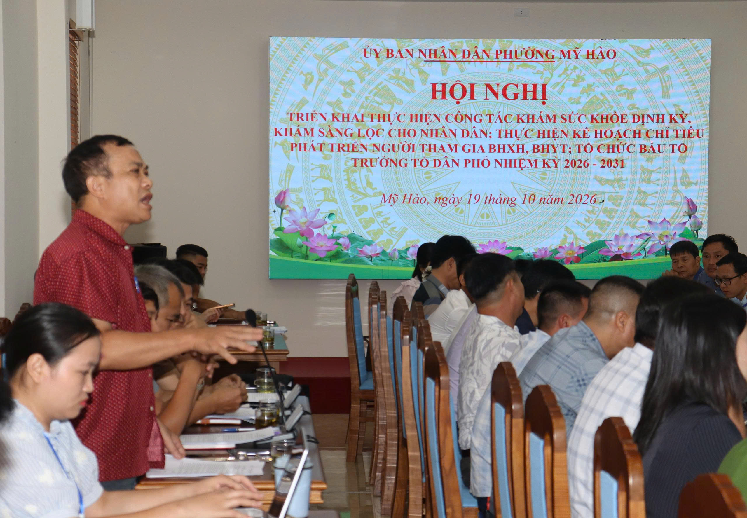 Phường Mỹ Hào triển khai công tác khám sức khỏe định kỳ, phát triển người tham gia BHXH, BHYT và chuẩn bị bầu Tổ trưởng tổ dân phố nhiệm kỳ 2026 - 2031